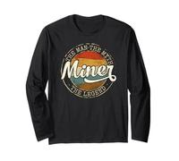 Miner The Man The Myth The Legend Vintage Stamp Mining Long Sleeve T-Shirt