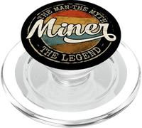 Miner The Man The Myth The Legend Vintage Stamp Mining PopSockets PopGrip for MagSafe