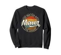 Miner The Man The Myth The Legend Vintage Stamp Mining Sweatshirt