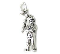 Miner with Pickaxe sterling silver charm .925 x 1 Digging miners charms