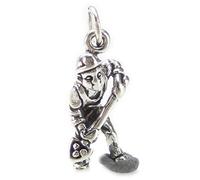 Miner with shovel sterling silver charm .925 x1 Digging & Mining charms
