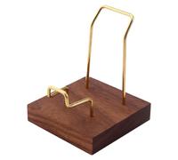 Mineral and-Rock Display-Stand-- Brass Easel with Wooden Base, Compact Display-Holder | Fossil, Coral, Rock and-Mineral Showcase, Home, Classroom Decor, Collectible Presentation, Hobbyist Display