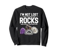 Mineral Collector Focused on Rocks and Geology Sweatshirt