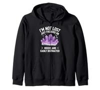 Mineral Collector Focused on Rocks and Geology Zip Hoodie