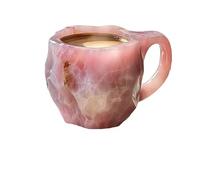 Mineral Crystal Coffee Mug,8 Color Natural Onyx Crystal Mug,Mineral Crystal Novelty Coffee Cups and Mugs,Multi-Colored Agate Mineral Coffee Mug,Luxury Coffee Mug (Pink, 300ml)