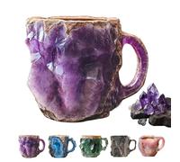 Mineral Crystal Coffee Mug,Multi-Colored Mineral Crystal Coffee Mug, Crystal Coffee Mug, Onyx Novelty Cute Mineral Coffee Mug for Coffee Tea Milk (Purple)