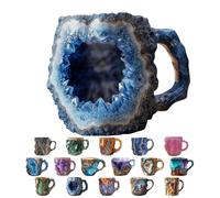 Mineral Crystal Coffee Mugs, Natural 3D Mineral Rock Coffee Mugs with Handle, Colored Elegant Drinkware, Safe Gift for Best Friend, Home & Office Use (K)