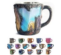 Mineral Crystal Coffee Mugs, Natural 3D Mineral Rock Coffee Mugs with Handle, Colored Elegant Drinkware, Safe Gift for Best Friend, Home & Office Use (I)