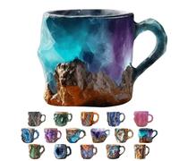 Mineral Crystal Coffee Mugs, Natural 3D Mineral Rock Coffee Mugs with Handle, Colored Elegant Drinkware, Safe Gift for Best Friend, Home & Office Use (M)