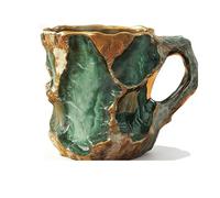 Mineral Crystal Coffee Mugs, Natural 3D Mineral Rock Coffee Mugs with Handle, Colored Elegant Drinkware, Mineral Crystal Coffee Mug Gift for Home & Office (#e)