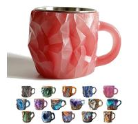Mineral Crystal Coffee Mugs, Natural 3D Mineral Rock Coffee Mugs with Handle, Colored Elegant Drinkware, Safe Gift for Best Friend, Home & Office Use (C)