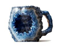 Mineral Crystal Coffee Mugs, Natural 3D Mineral Rock Coffee Mugs with Handle, Colored Elegant Drinkware, Mineral Crystal Coffee Mug Gift for Home & Office (#f)