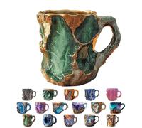 Mineral Crystal Coffee Mugs, Natural 3D Mineral Rock Coffee Mugs with Handle, Colored Elegant Drinkware, Safe Gift for Best Friend, Home & Office Use (L)