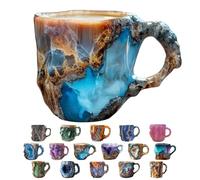 Mineral Crystal Coffee Mugs, Natural 3D Mineral Rock Coffee Mugs with Handle, Colored Elegant Drinkware, Safe Gift for Best Friend, Home & Office Use (P)