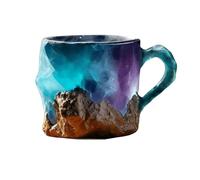Mineral Crystal Coffee Mugs, Natural 3D Mineral Rock Coffee Mugs with Handle, Colored Elegant Drinkware, Mineral Crystal Coffee Mug Gift for Home & Office (#h)