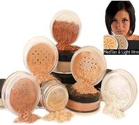 Mineral Makeup 6 piece Set Natural Mineral Foundation by Intelligent Cosmetics® Natural SPF (MEDIUM TAN & LIGHT WARM)