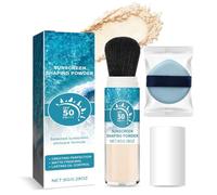Mineral Powder Sunscreen with Brush,SPF 50 Face Sunscreen for Scalp & Hair Portable Translucent,UVA plus UVB Protection Natural Setting Powder,Lasting Lightweight Breathable Oil Control Natural Matte