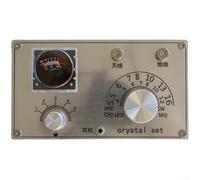 Mineral Radio DIY Kit with Metal and Plastic Components, Complete Accessory Kit Including Antenna, Ground Cable, Measuring Head and Circuit Board for Learning in Electronics