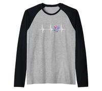 Mineral Rock Gems Heartbeat EKG Pulse Mineral Collecting Raglan Baseball Tee