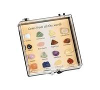 Mineral Samples Kit - Collection Set of Mixed Specimens of Natural Rocks and Gemstones | Learning Mineral Collections for School and Home Education, Geology Teaching Materials