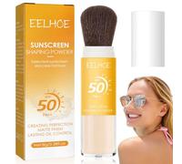 Mineral SPF 50 Face Powder Sunscreen Brush - Lightweight, Matte Finish, Breathable, and Long-Lasting Scalp Protection