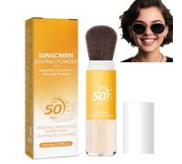 Mineral Sunscreen Setting Powder For Face &Scalp Spf 50, Powder Sunscreen For Makeup Oil Control, Reef Safe Mineral Powders Brush, Sun Protection For Women And Girls