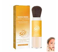Mineral Sunscreen Setting Powder,Powder Brush On Sunscreen for Face,SPF 50 Brush,Matte Powder,Long Lasting Lightweight Breathable, Oil Control Natural Matte Finish (1)