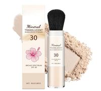 Mineral Sunscreen Setting Powder SPF30 with Soft Brush,Lightweight Translucent Face Powder for Oil Control & Matte Finish,Long-Lasting Soft Focus Effect to Minimize Pores Fine Line