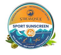Mineral Sunscreen SPF 40 (20% Zinc Oxide) - Only 9 Ingredients, Non-Nano, EWG Verified, Reef Safe, USDA Biobased, Plastic-Free Sport Balm for Face & Body, 2.8 oz