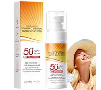 Mineral Sunscreen SPF 50 for Face&Sensitive Skin,Hydrating Mineral Sunscreen with Zinc Oxide,Waterproof & Non-Greasy Tinted Sun Cream for Daily Wear,Natural Concealer,Broad-Spectrum UV Protection