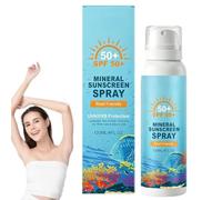 Mineral Sunscreen Spray SPF 50,Broad Spectrum Spray Sunscreen for Face & Body,Gentle Formula for Sensitive Skin, Sheer Water Sun Spray (1 Pcs)
