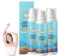 Mineral Sunscreen Spray SPF 50,Broad Spectrum Spray Sunscreen for Face & Body,Gentle Formula for Sensitive Skin, Sheer Water Sun Spray (3 Pcs)