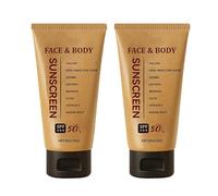 Mineral Tallow Sunscreen SPF 50, Beef Tallow Sunscreen, Non-Greasy Broad Spectrum Cream, Moisturizing Skin Protection for Face Body, Lightweight Natural Sun Shield Cream for Women Men (2pcs)
