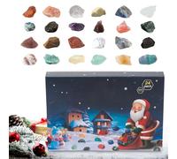 Minerals Calendar 2025-8.46x5.79x1.18 Inches 24 Day Ore Minerals Christmas Calendar, Christmas Countdown Rock Collection, For Adults Men Women Girls Boys Teens Home Party Decoration