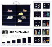 Militaria Sammelvitrinen ALU Maxi Flex 2 compartments Blue 235x409x64mm Safe