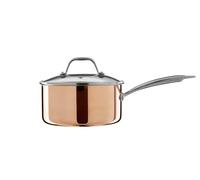 Minerva 20cm Saucepan, Warm Copper Finish Premier Housewares Gold One Size