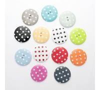 Minerva Assorted Colours Round Plastic Spotty Buttons (Value Pack) 34mm - per Pack of 50