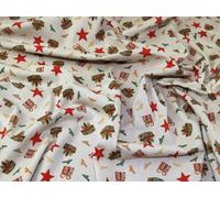 Minerva Christmas Linen Look Canvas Fabric Natural - per metre