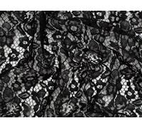 Minerva Corded Lace Fabric Black - per metre