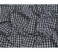 Minerva Core Range 1/4 inch Check Gingham Fabric Black - Lightweight & Suitable for Dressmaking - Approx Width: 112.5cm / 45" - Sold per metre