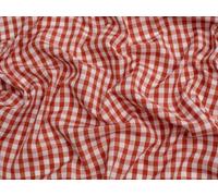 Minerva Core Range 1/4 inch Check Gingham Fabric Rust - Lightweight & Suitable for Dressmaking - Approx Width: 112.5cm / 45" - Sold per metre