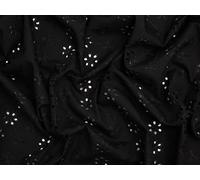 Minerva Core Range Black Broderie Anglaise Cotton Fabric for Dressmaking - 147cm Wide - per metre