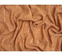 Minerva Core Range Caramel Patchwork Crochet Effect Lace Textured Stretch Knit Fabric for Dressmaking - 150cm Wide - per metre