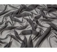 Minerva Core Range Cationic Sheer Chiffon Fabric Black - Lightweight & Suitable for Dressmaking - Approx Width: 145cm / 58" - Sold per metre