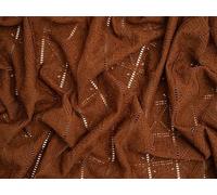 Minerva Core Range Chocolate Brown Patchwork Crochet Effect Lace Textured Stretch Knit Fabric for Dressmaking - 150cm Wide - per metre