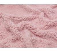 Minerva Core Range Dusty Pink Lambskin Sherpa Fleece Fur Dressmaking Fabric | 150cm / 59" Wide, Dusty Pink Plain Design Fleece Fabric, 210gsm Medium weight, sold per metre