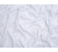 Minerva Core Range White Broderie Anglaise Cotton Fabric for Dressmaking - 147cm Wide - per metre