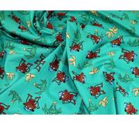 Minerva Crafts Cheeky Monkey Print Cotton Poplin Dress Fabric Green - per metre