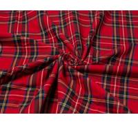 Minerva Crafts Cotton Poplin Tartan Dress Fabric Red - per metre