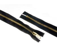 Minerva Crafts Heavy Brass Metal Closed End Jean Zips 20cm Brown - Each